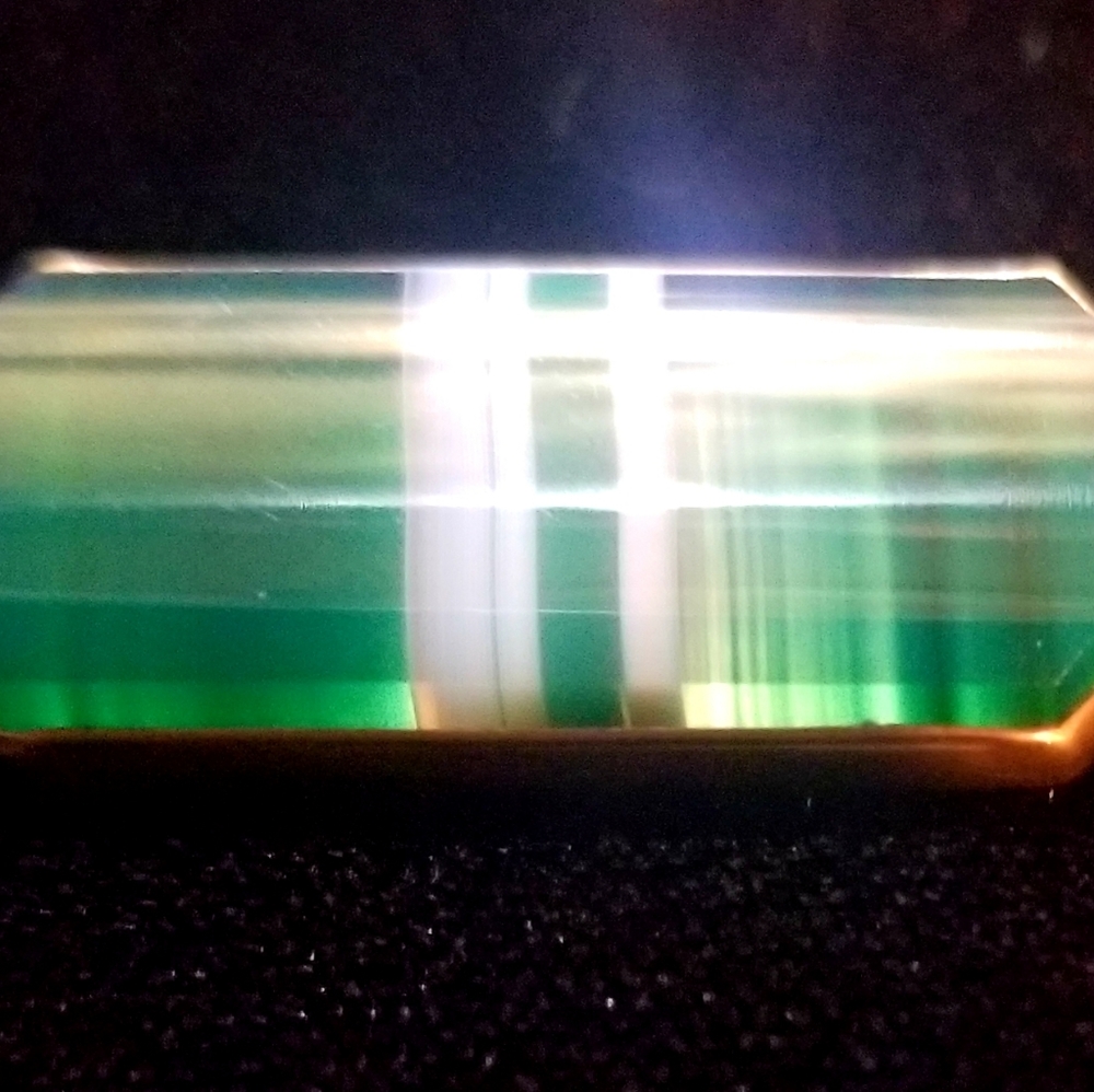 Natural Green Striated Agate Brooch